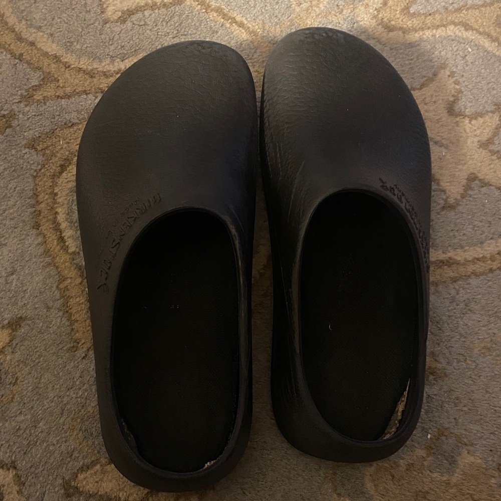 Birkenstock Black Slip-On Clogs $50 some wear